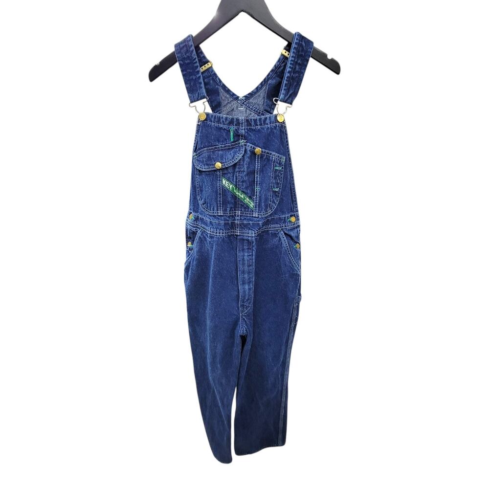 Vintage Key Imperial Denim Bib Overalls Mens 32x29 Blue Carpenter Workwear